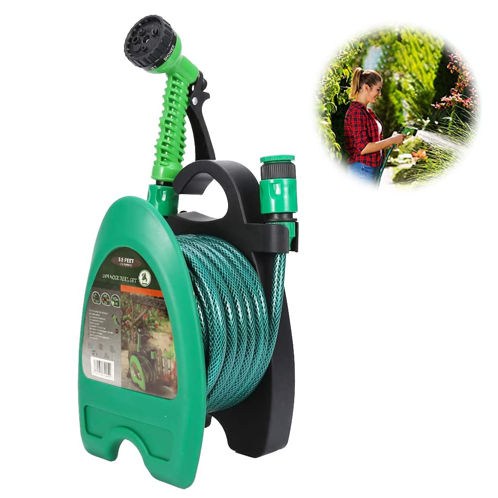 Optifit 10m Garden Hose Kit with Sprayer, Stand-Up Hose Rack and Quick Connector, Water Sprayer with 7 Spray Mode, Spray Gun Water Hose with Reel Rack for Home Garden Car Washing Pet Bathing Optifit 10m Garden Hose Kit with Sprayer, Stand-Up Hose Rack and Quick Connector, Water Sprayer with 7 Spray Mode, Spray Gun Water Hose with Reel Rack for Home Garden Car Washing Pet Bathing